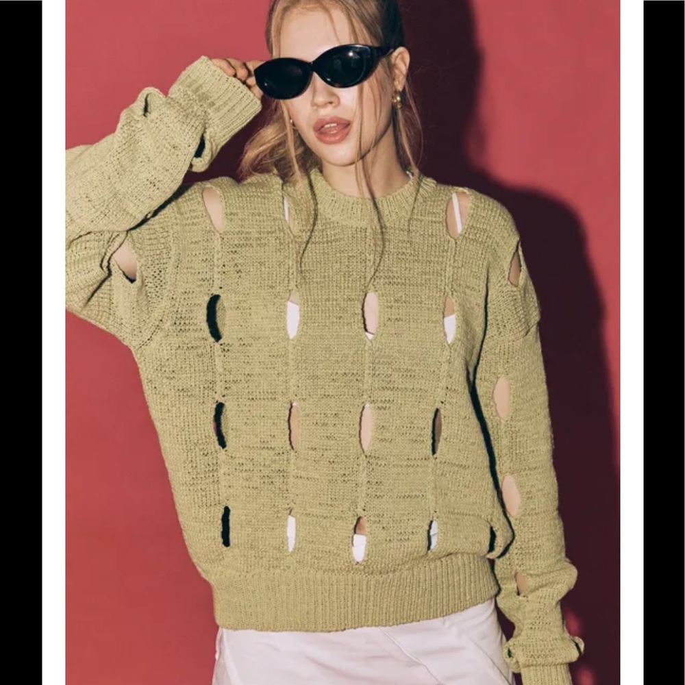 Theopen product cut-out cotton sweater